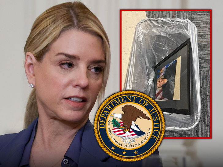 Pam Bondi’s portrait tossed in the trash at the Department of Justice after Trump firing Pam Bondi’s portrait tossed in the trash at the Department of Justice after Trump firing