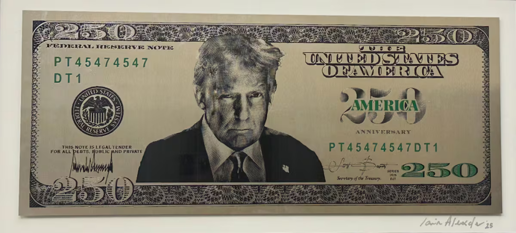 Coming to the USA: 0 banknote with Trump’s portrait