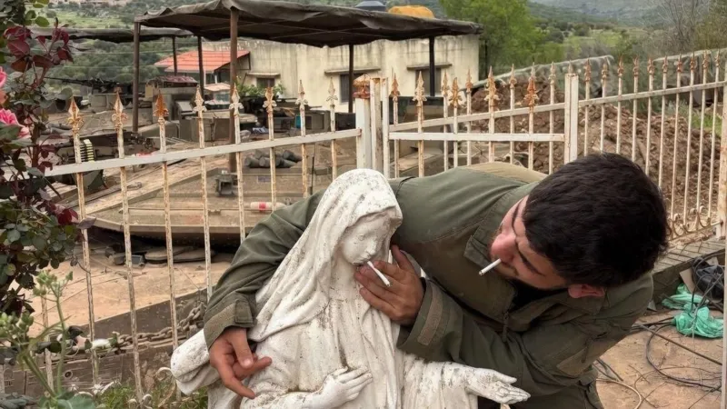 IDF soldier caught desecrating statue of Virgin Mary… IDF soldier caught desecrating statue of Virgin Mary…